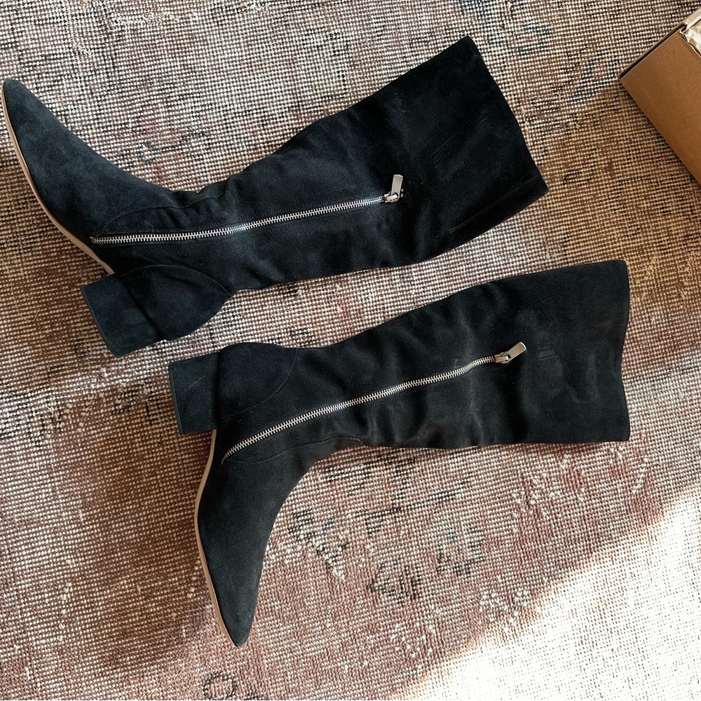 Doen Cannes Black Suede Knee-High Women's Boots sz 40/9 - Picture 5 of 5